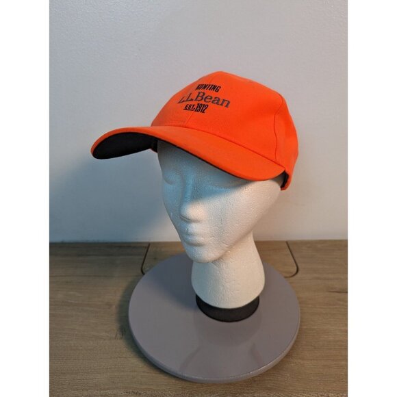 LL Bean 1912 Hunting Adjustable Pathfinder Hat Outdoor Neon Orange Embroidered - Picture 1 of 8